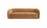 Faye Accent Sofa in Tan Faux Mohair