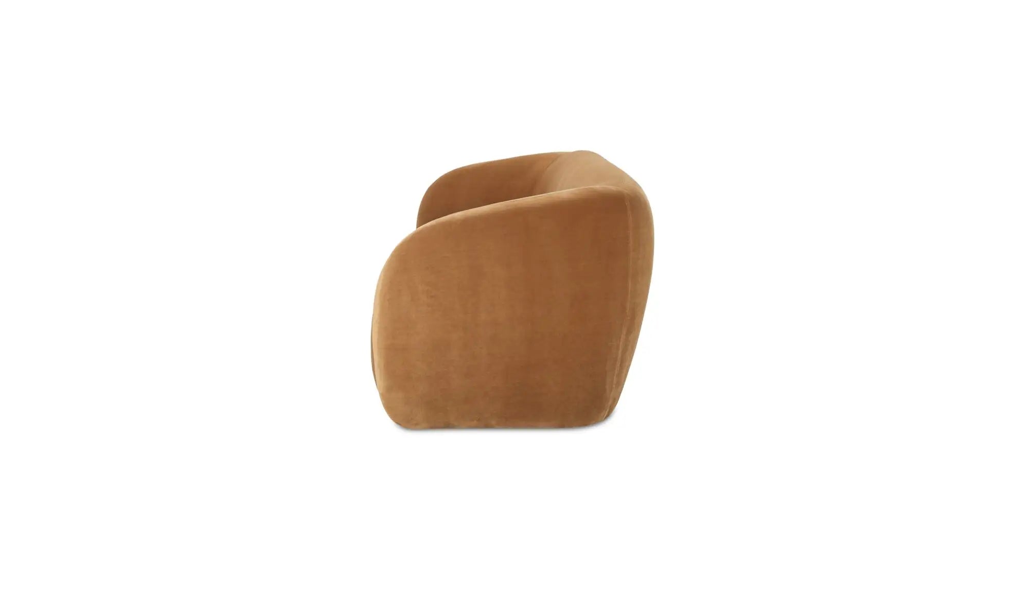 Faye Accent Sofa in Tan Faux Mohair