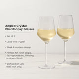 Raye Angled Crystal Chardonnay Glasses, S/2