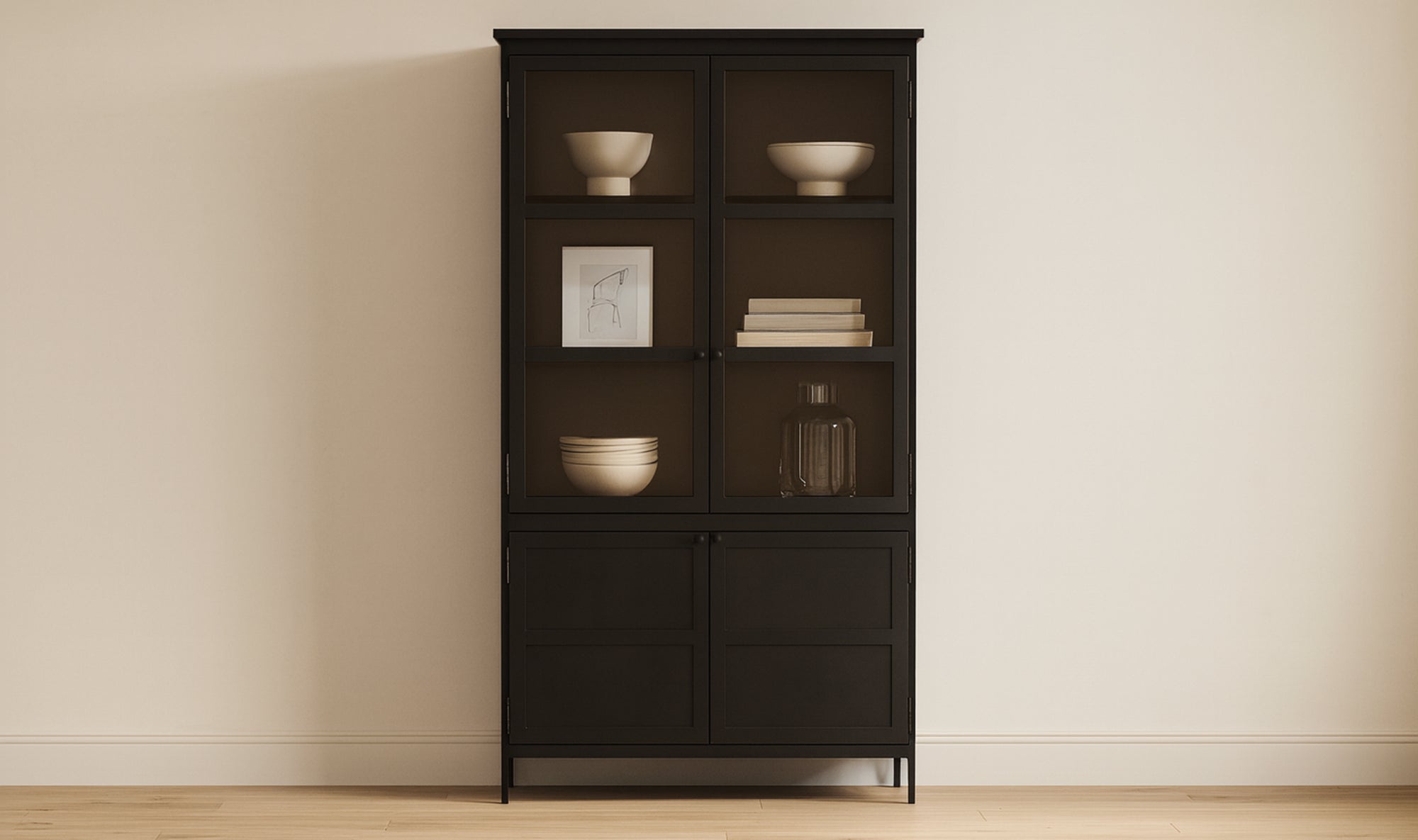 Henry Metal Tall Cabinet in Black
