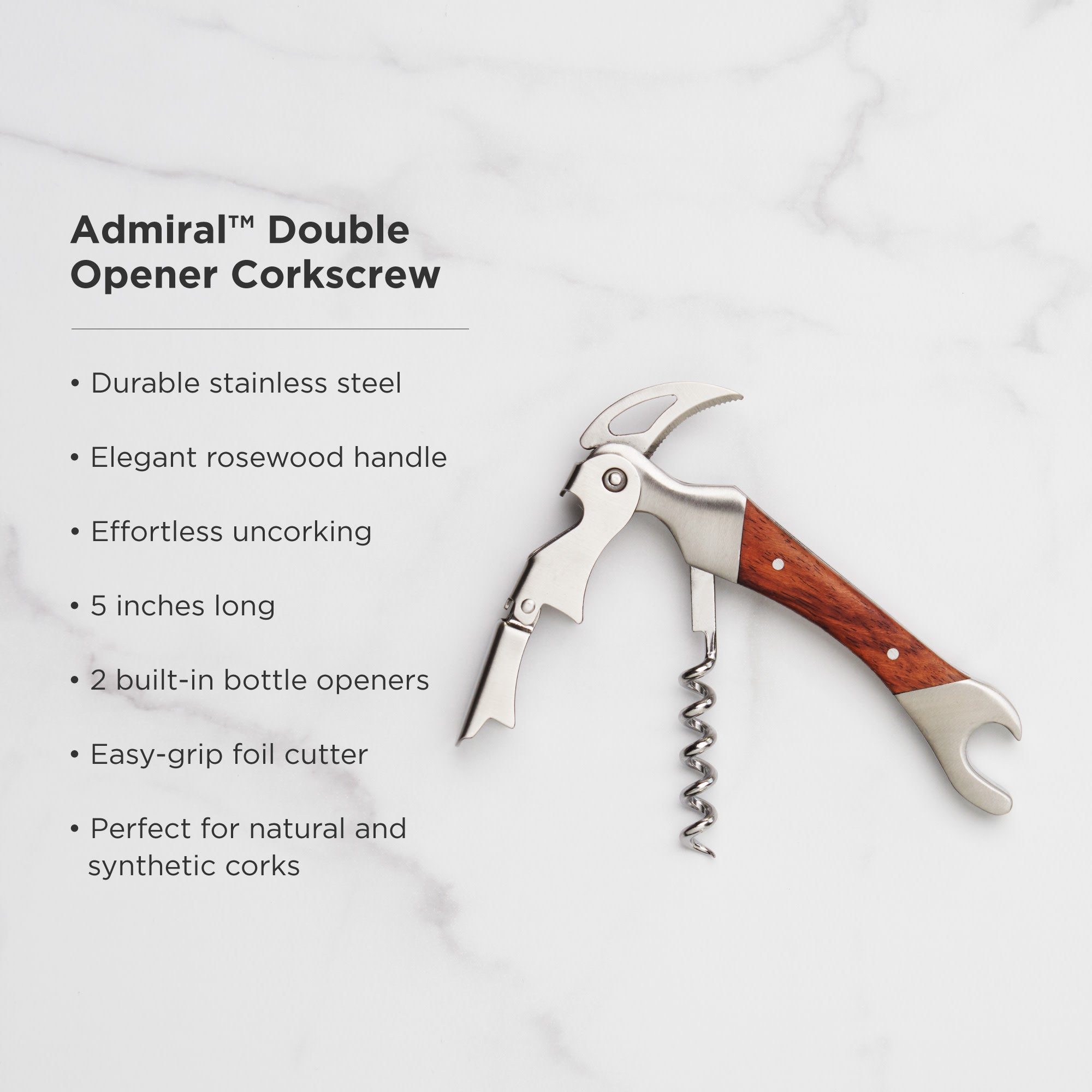Admiral Corkscrew, Rosewood Handle