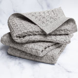 Waffle Hand Towel in Pewter S/3