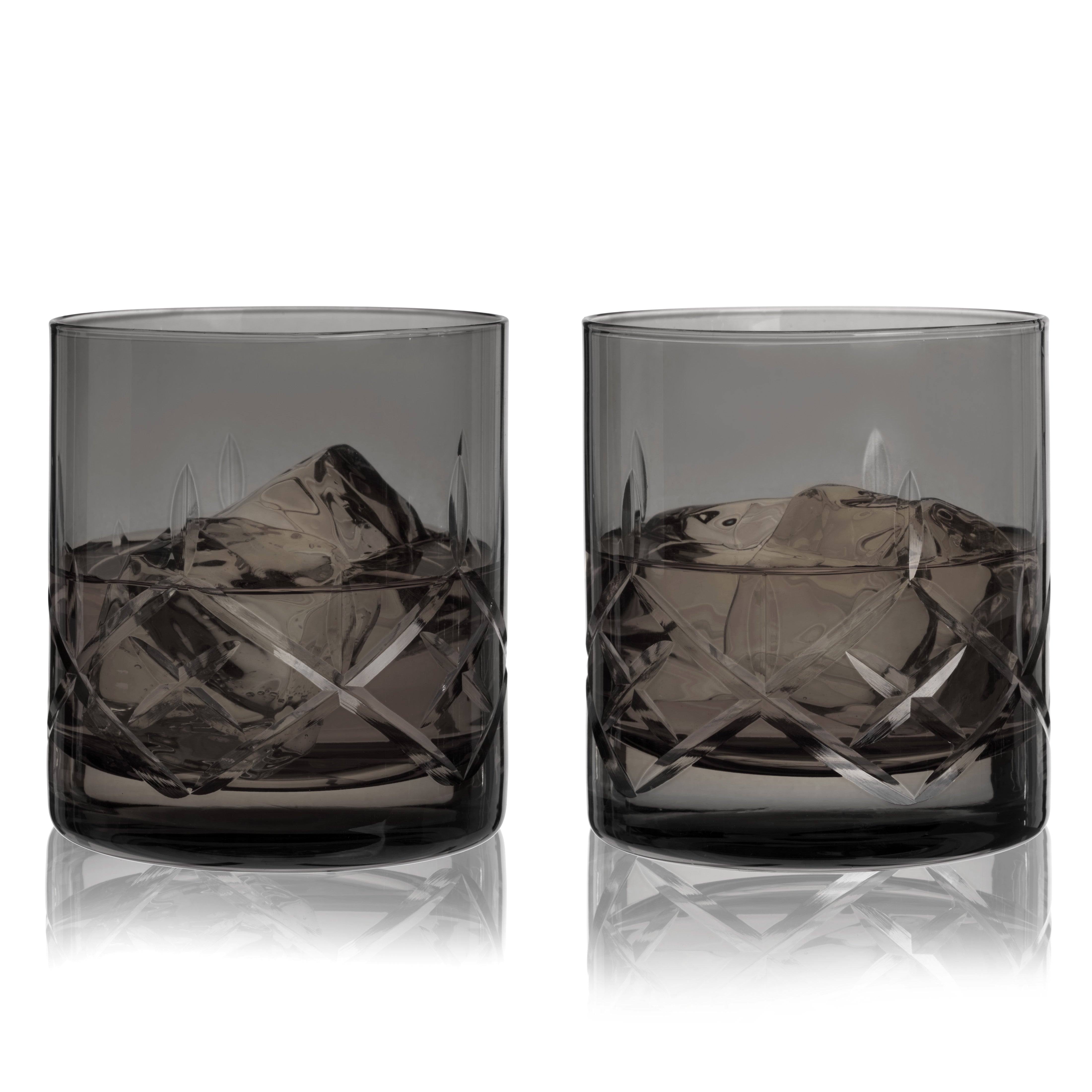 Admiral Crystal Rocks Glasses, Smoke S/2
