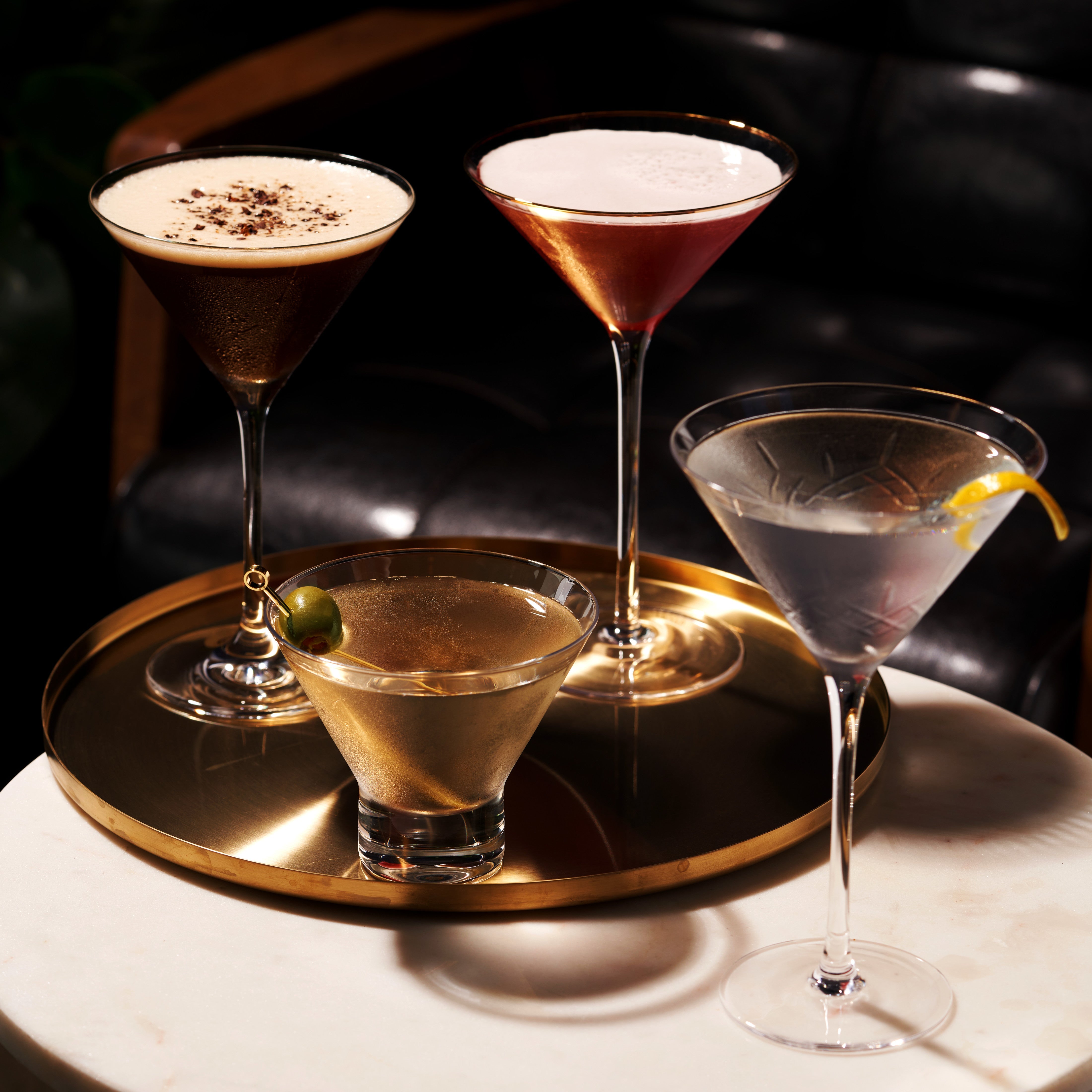 Admiral Crystal Martini Glasses, S/2