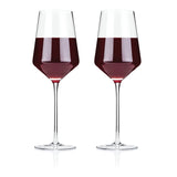 Raye Angled Crystal Bordeaux Glasses, S/2