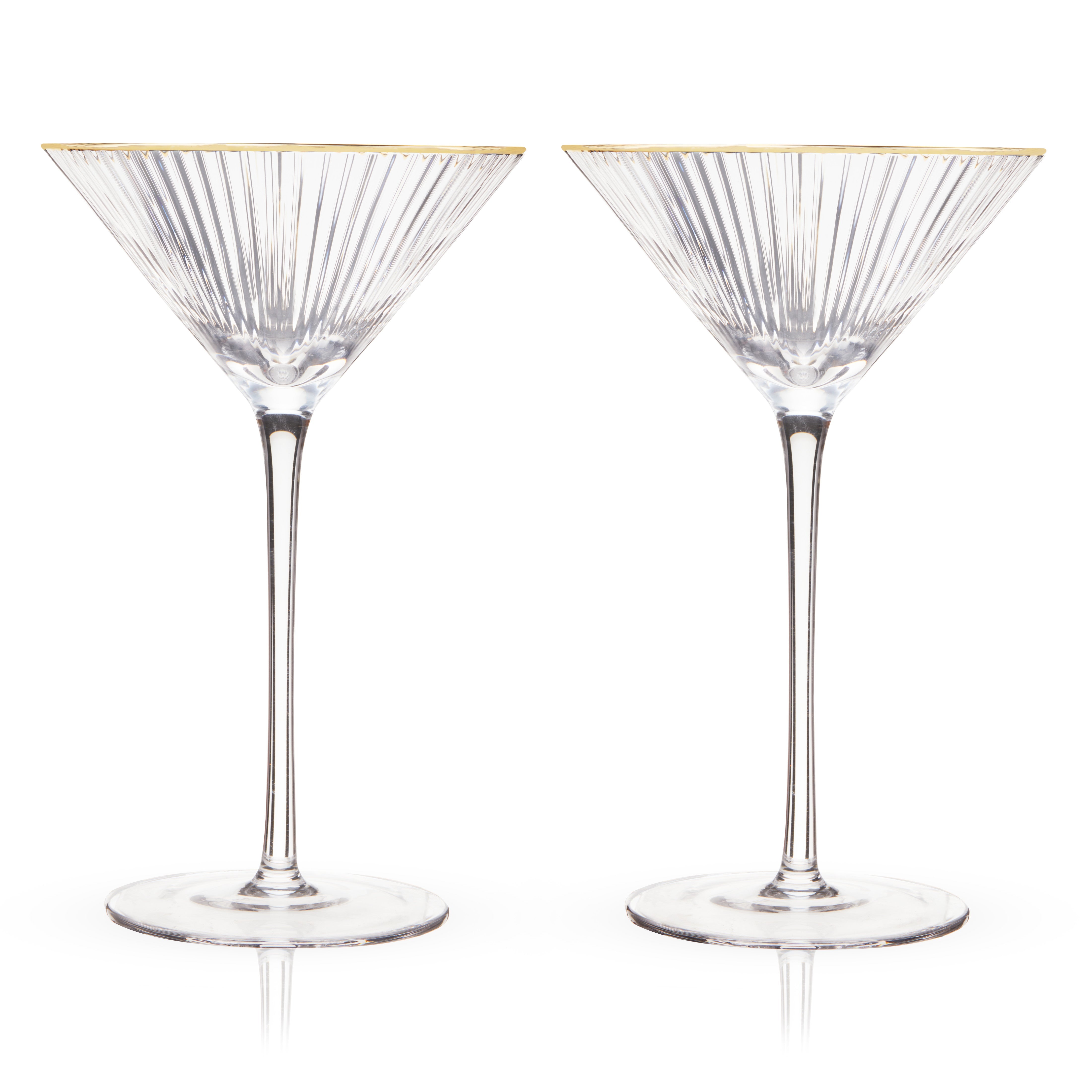 Meridian Crystal Martini Glasses, S/2