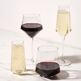 Seneca Diamond Crystal Wine Glasses, S/2