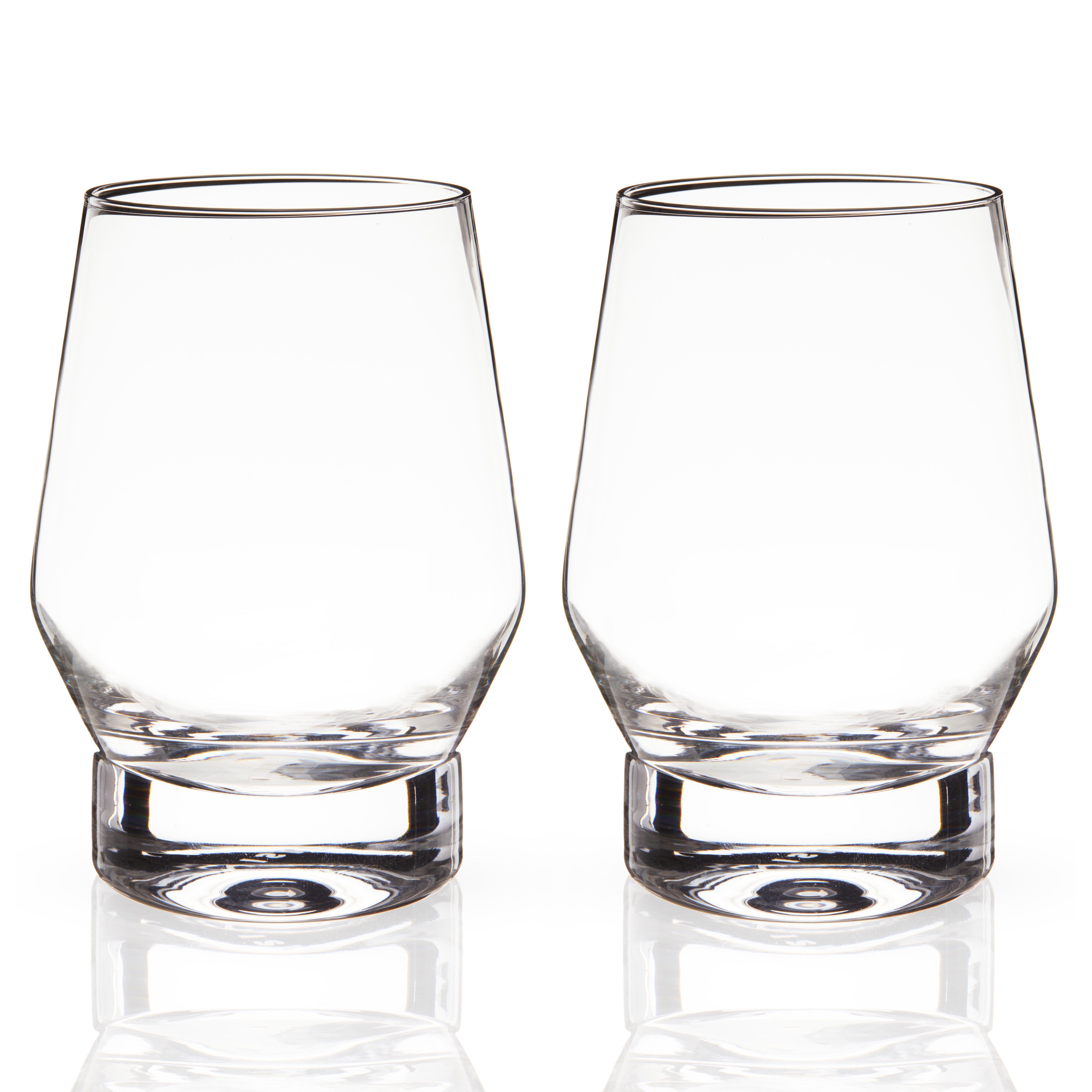 Raye Heavy Base Crystal Whiskey Glasses, S/2