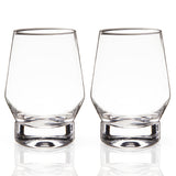 Raye Heavy Base Crystal Whiskey Glasses, S/2