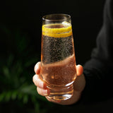 Raye Heavy Base Stemless Crystal Champagne Flutes, S/2