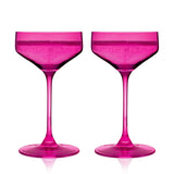 Reserve Nouveau Crystal Coupe Glasses, Berry S/2