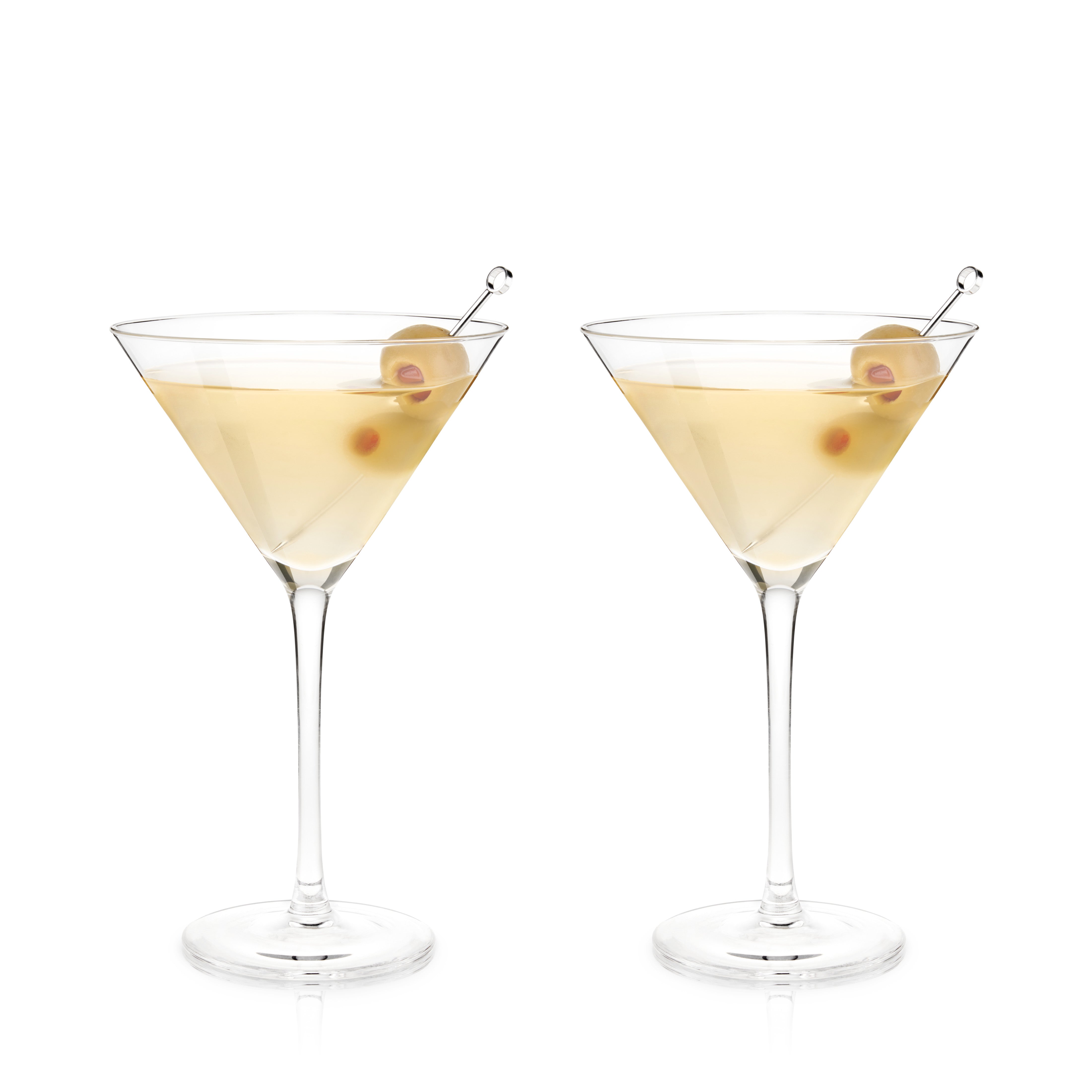 Raye Stemmed Crystal Martini Glasses, S/2