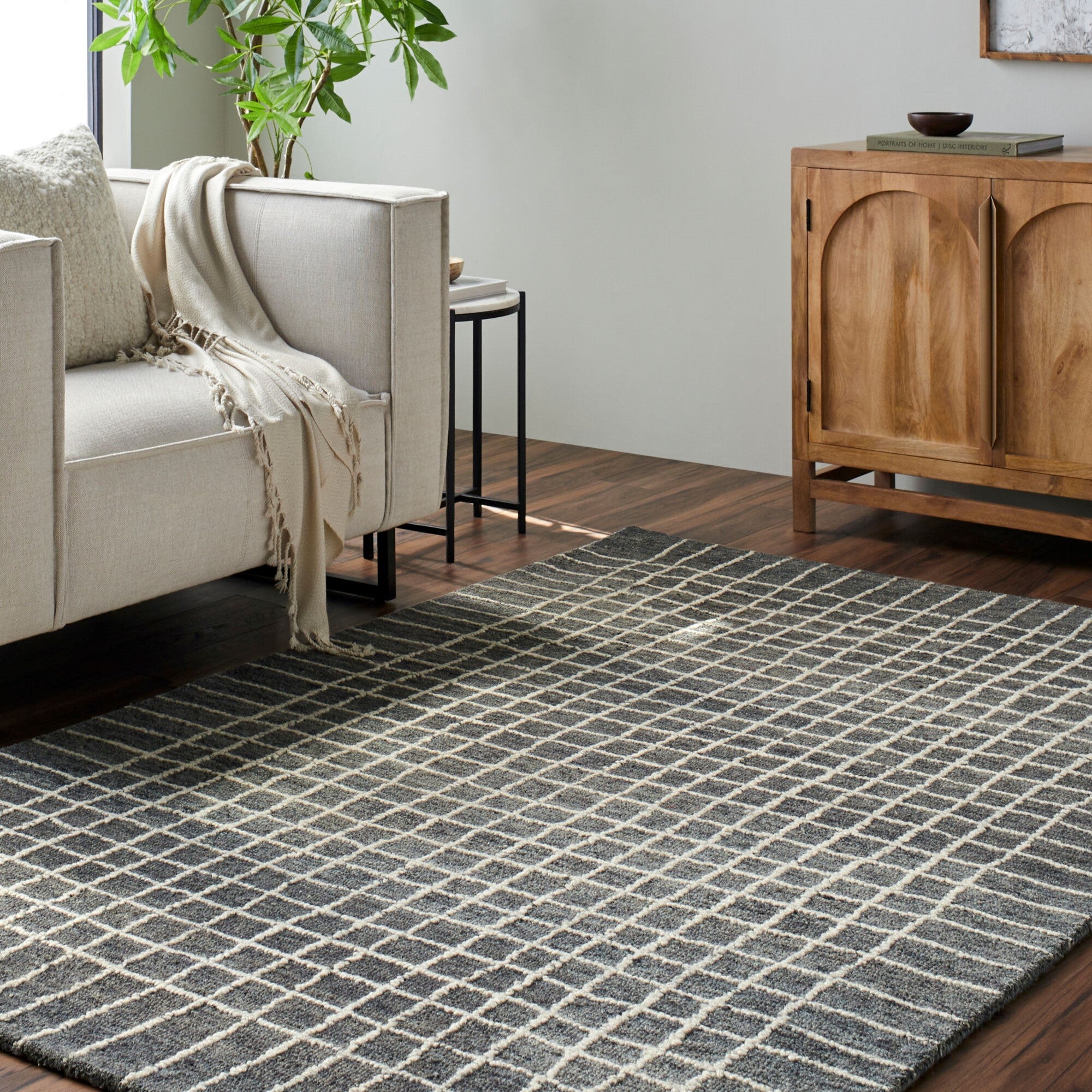 Jules Hand Tufted Gridline Wool Rug