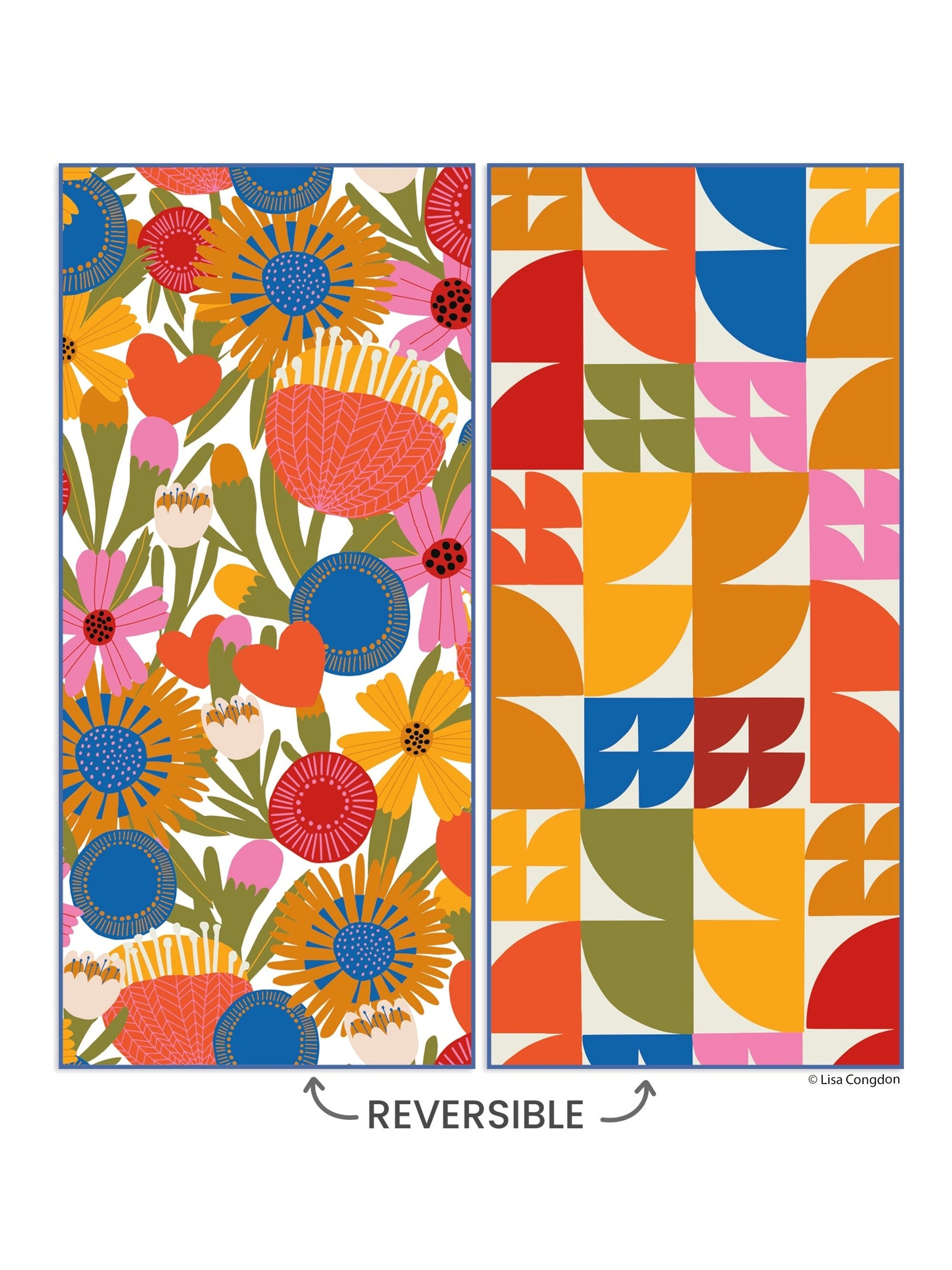 GO BIG Microfiber Beach Towel, Jolies Fleurs