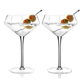 Seneca Diamond Crystal Martini Glasses, S/2