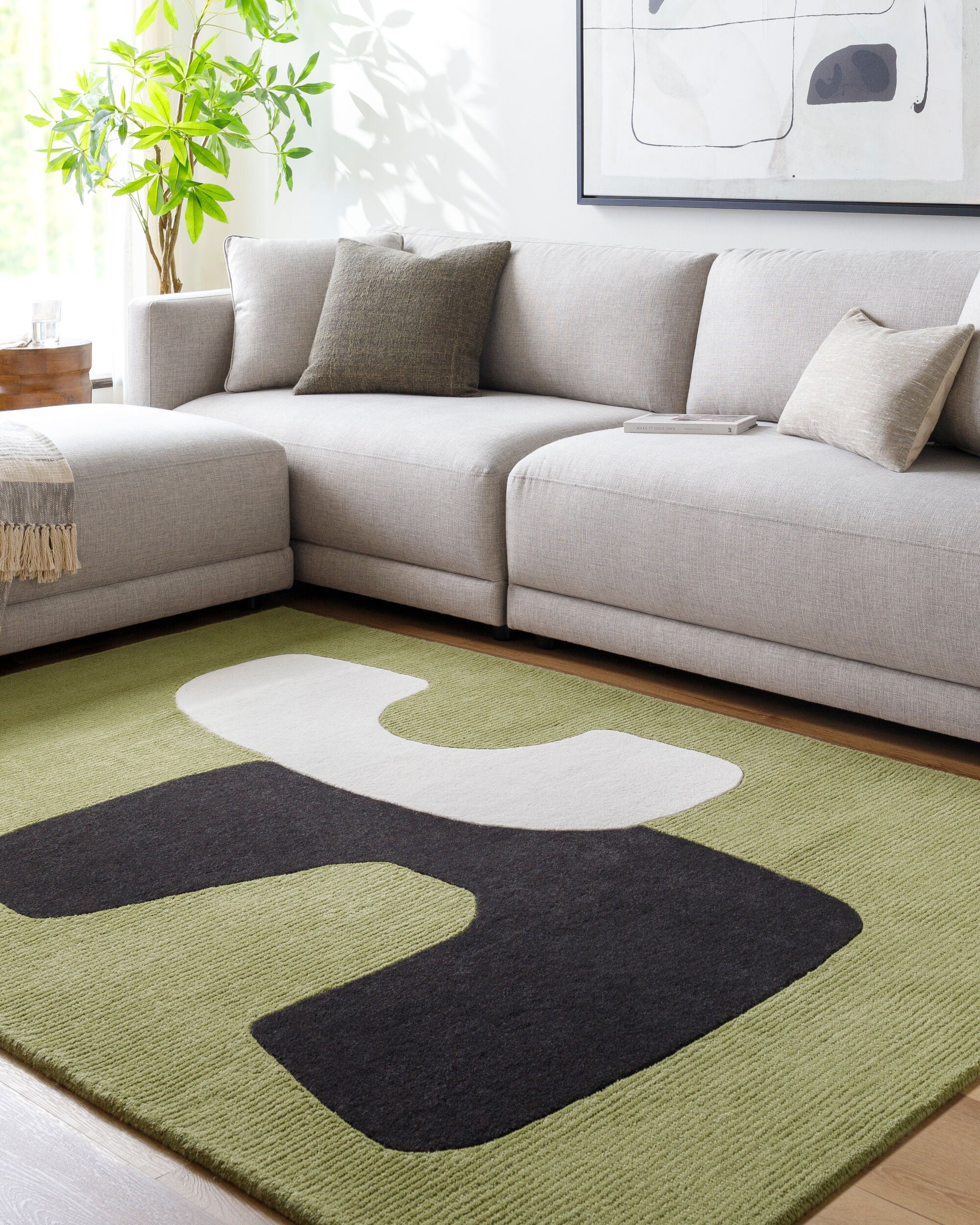 Rossi Green Graphic Rug