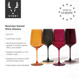 Reserve Nouveau Crystal Wine Glasses, Sunset S/4