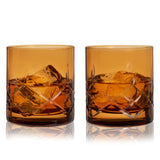 Admiral Crystal Rocks Glasses, Amber S/2