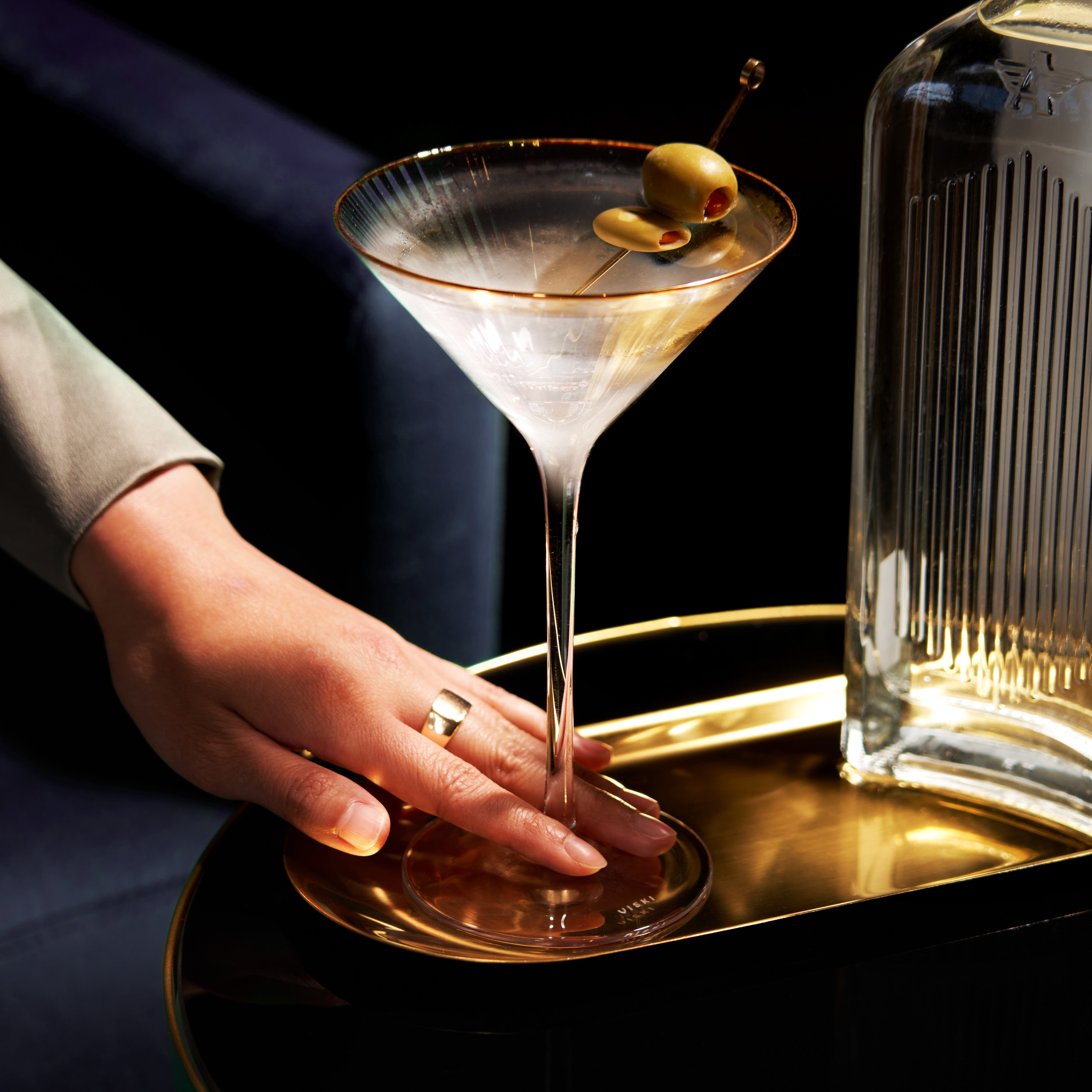 Meridian Crystal Martini Glasses, S/2
