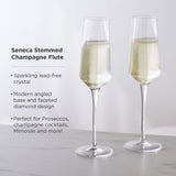 Seneca Diamond Crystal Champagne Flutes, S/2