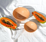 Hand Painted Medium Bowl, Peach Glaze