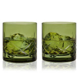 Admiral Crystal Rocks Glasses, Green S/2