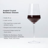 Raye Angled Crystal Bordeaux Glasses, S/2