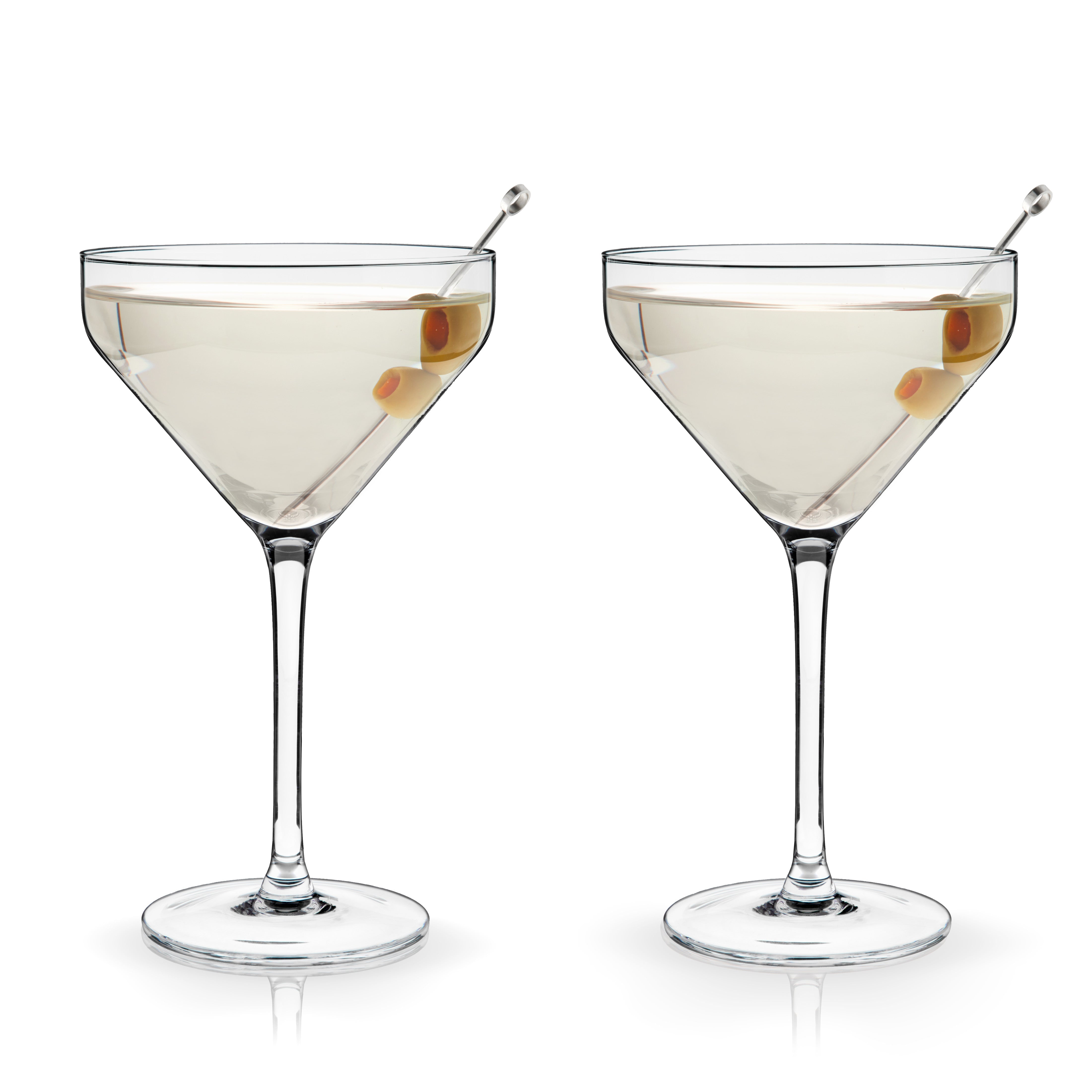Raye Angled Crystal Martini Glasses, S/2