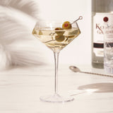 Seneca Diamond Crystal Martini Glasses, S/2