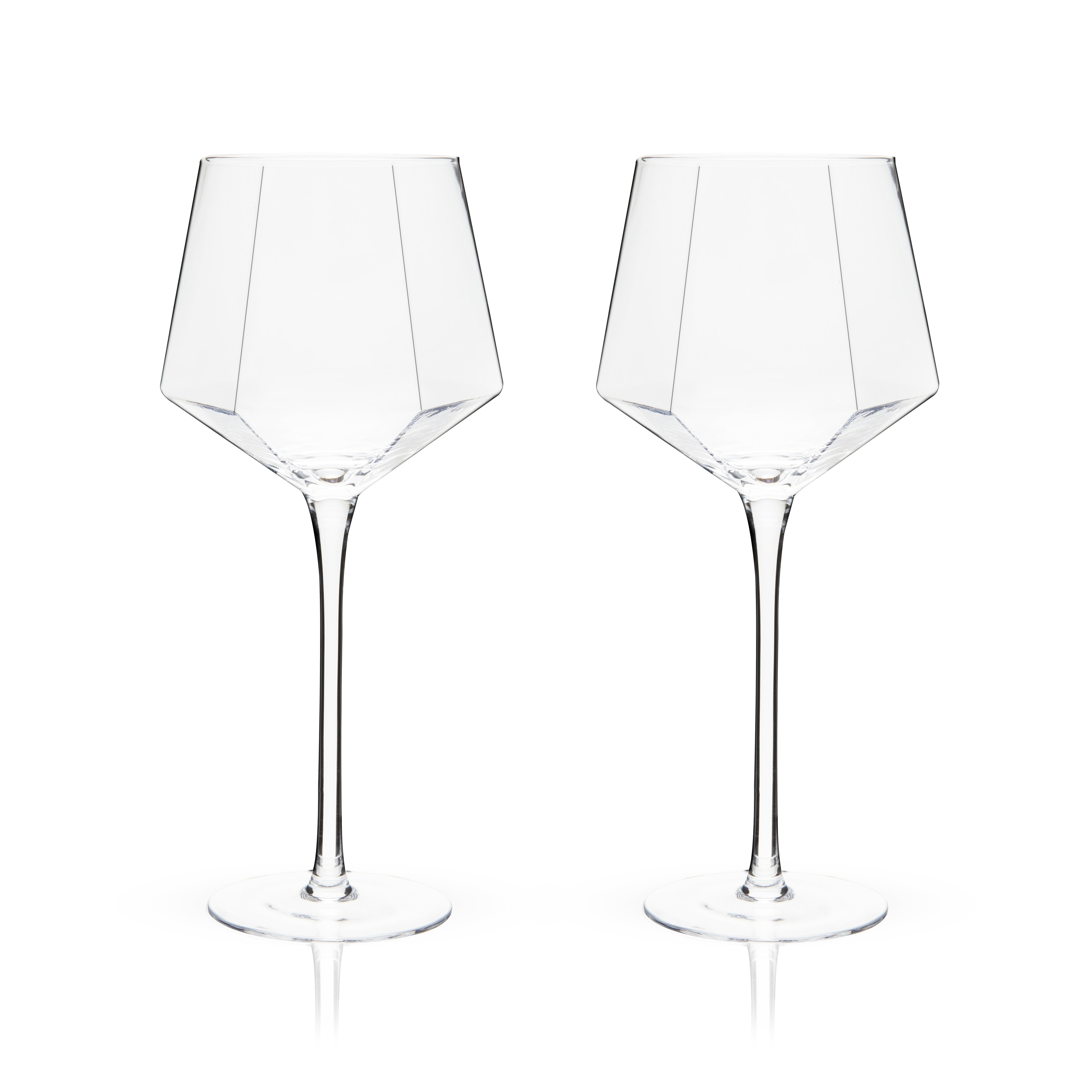 Seneca Diamond Crystal Wine Glasses, S/2