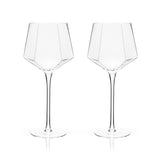 Seneca Diamond Crystal Wine Glasses, S/2