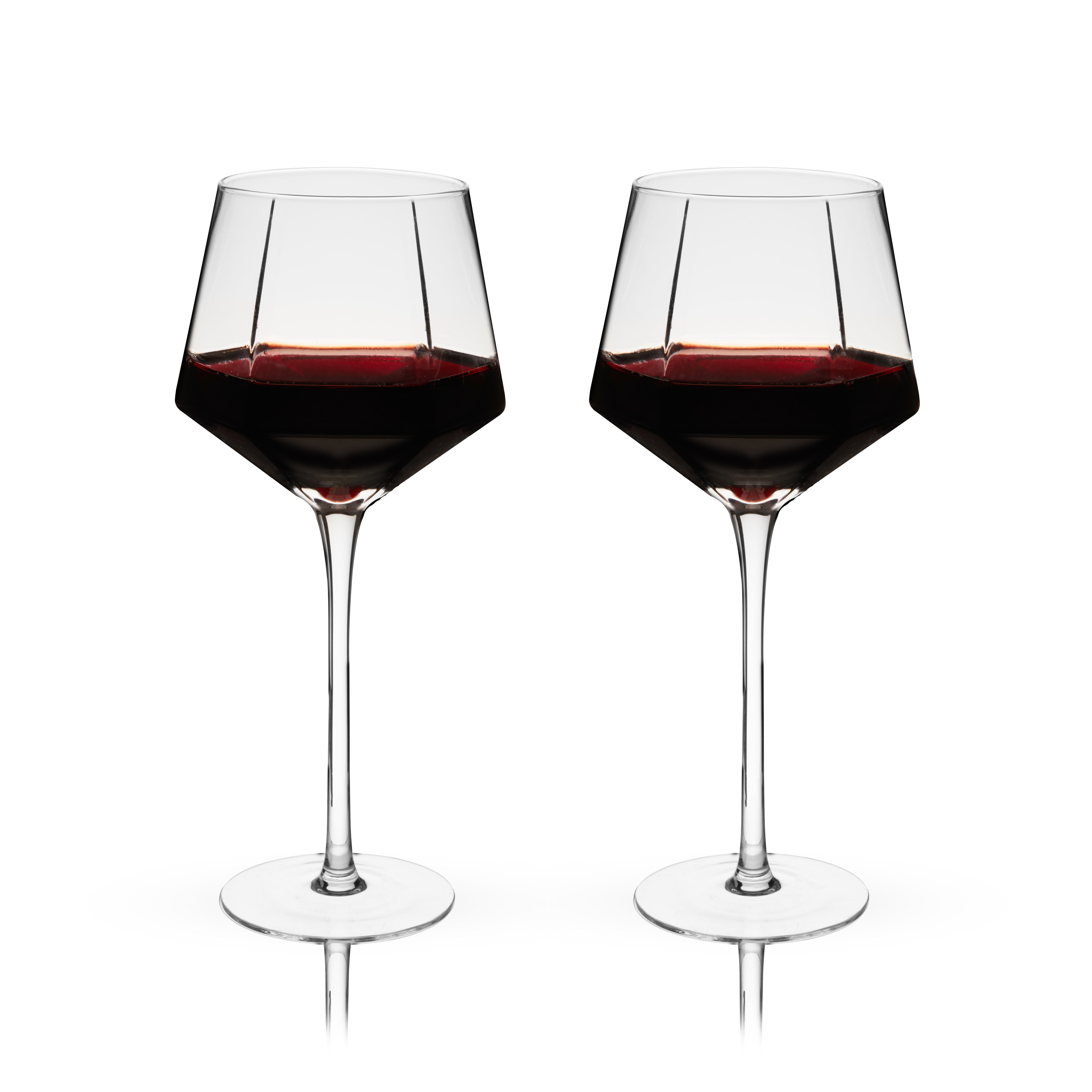 Seneca Diamond Crystal Wine Glasses, S/2