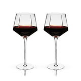 Seneca Diamond Crystal Wine Glasses, S/2
