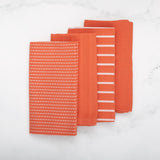 To Each Their Own Napkin Set in Papaya & White