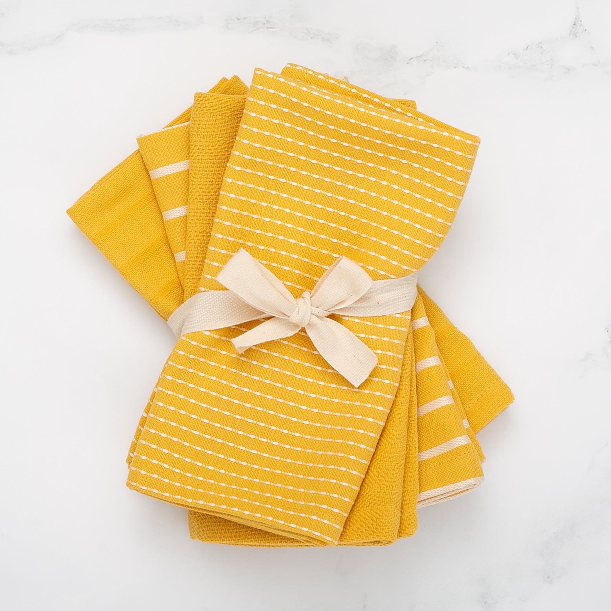 To Each Their Own Napkin Set in Turmeric & White