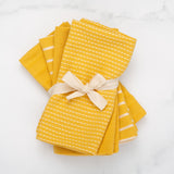 To Each Their Own Napkin Set in Turmeric & White