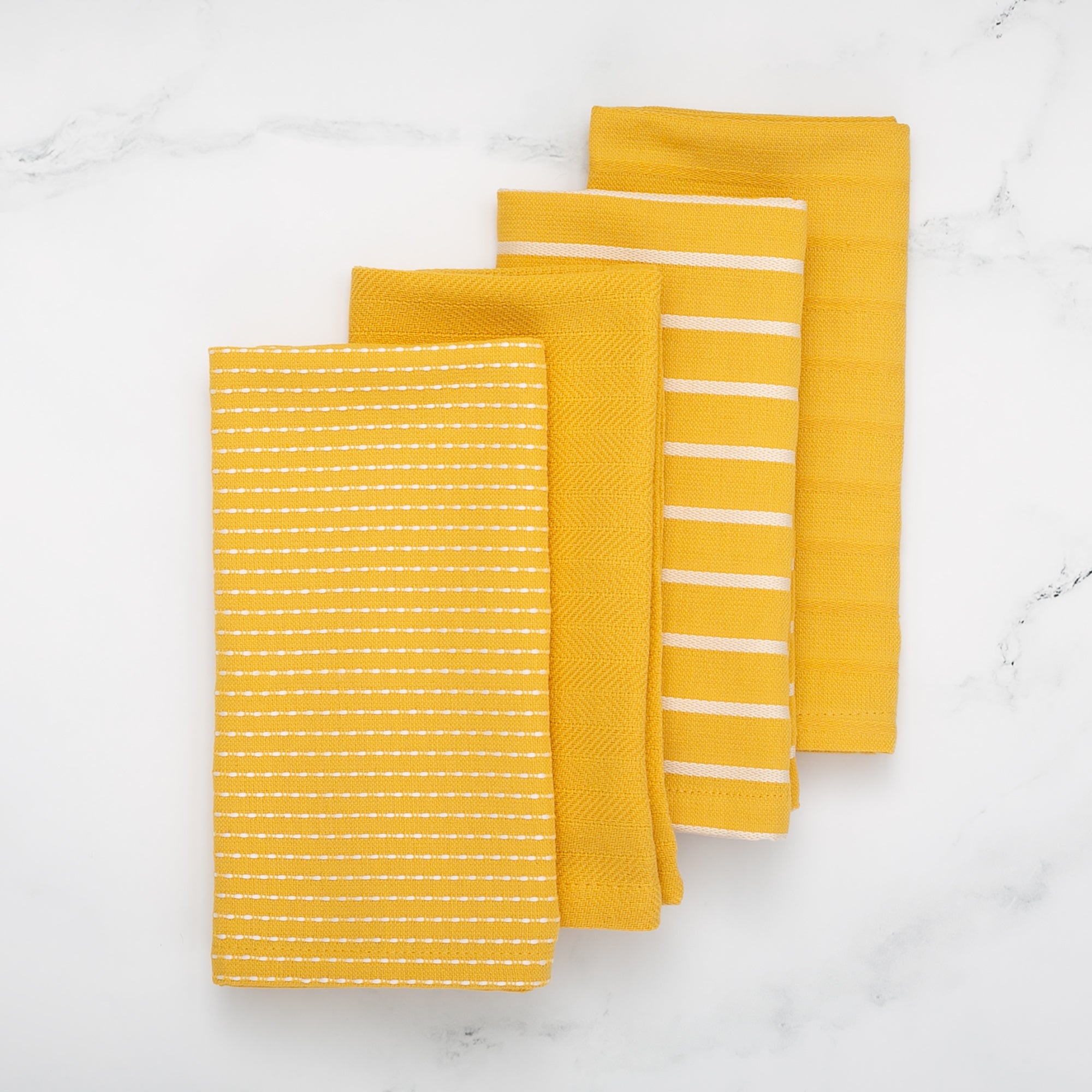 To Each Their Own Napkin Set in Turmeric & White