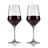 Raye Angled Crystal Bordeaux Glasses Set of 2
