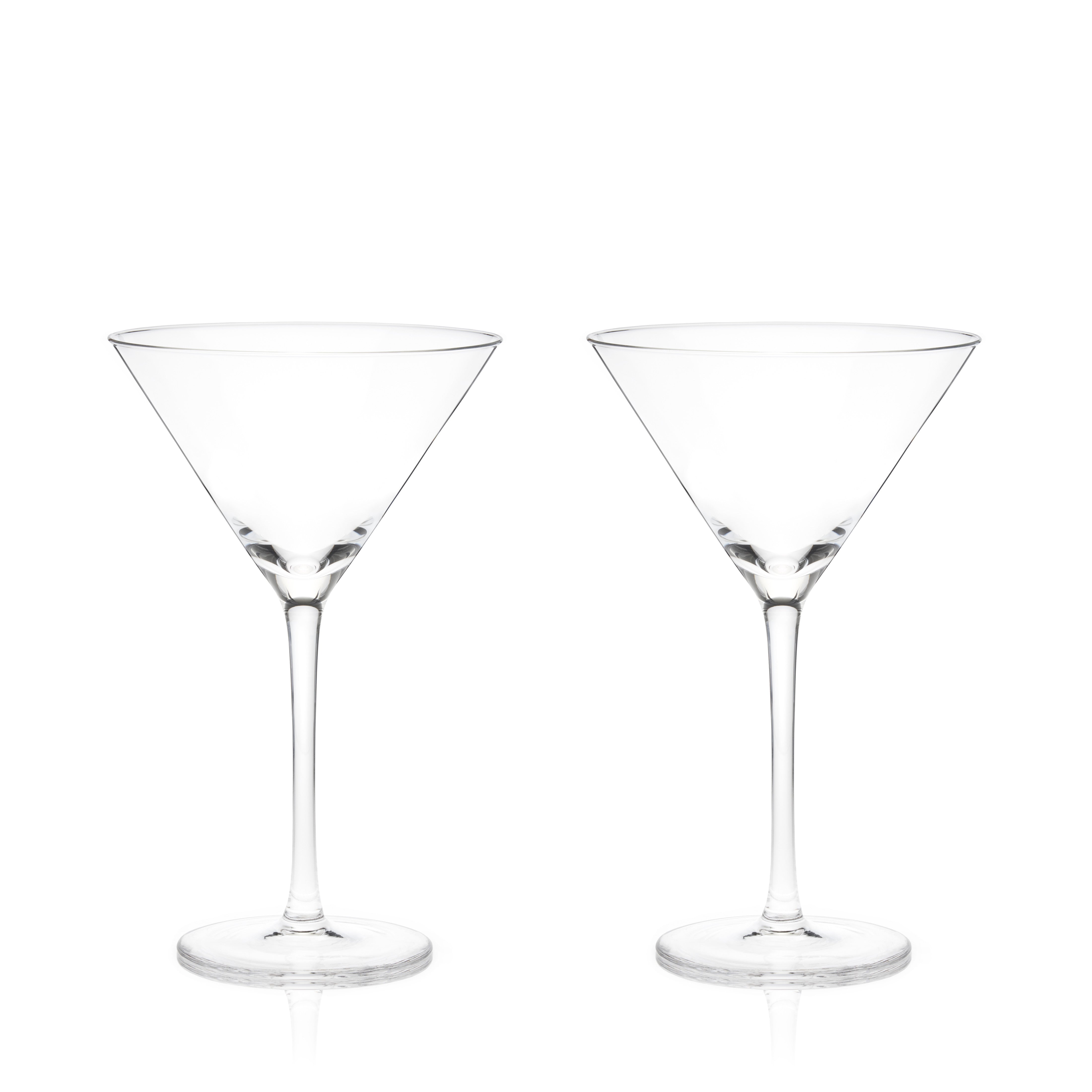Raye Stemmed Crystal Martini Glasses, S/2