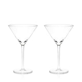 Raye Stemmed Crystal Martini Glasses, S/2
