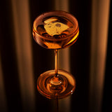 Reserve Nouveau Crystal Coupe Glasses, Amber S/2