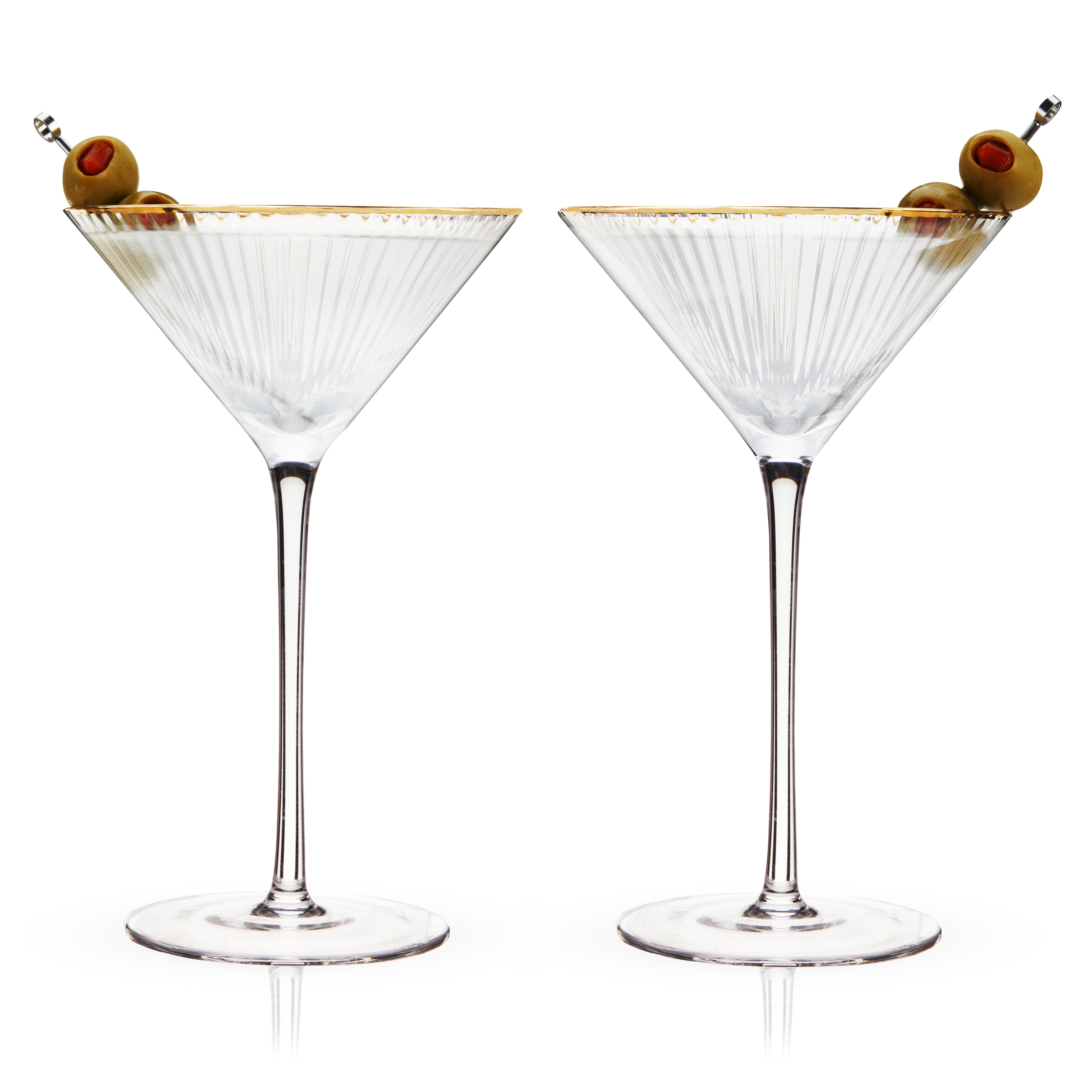 Meridian Crystal Martini Glasses, S/2