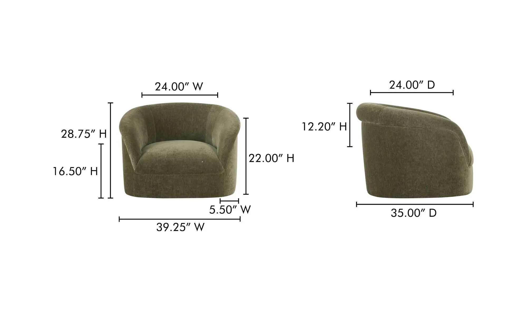 Thora Lounge Chair in Dark Green