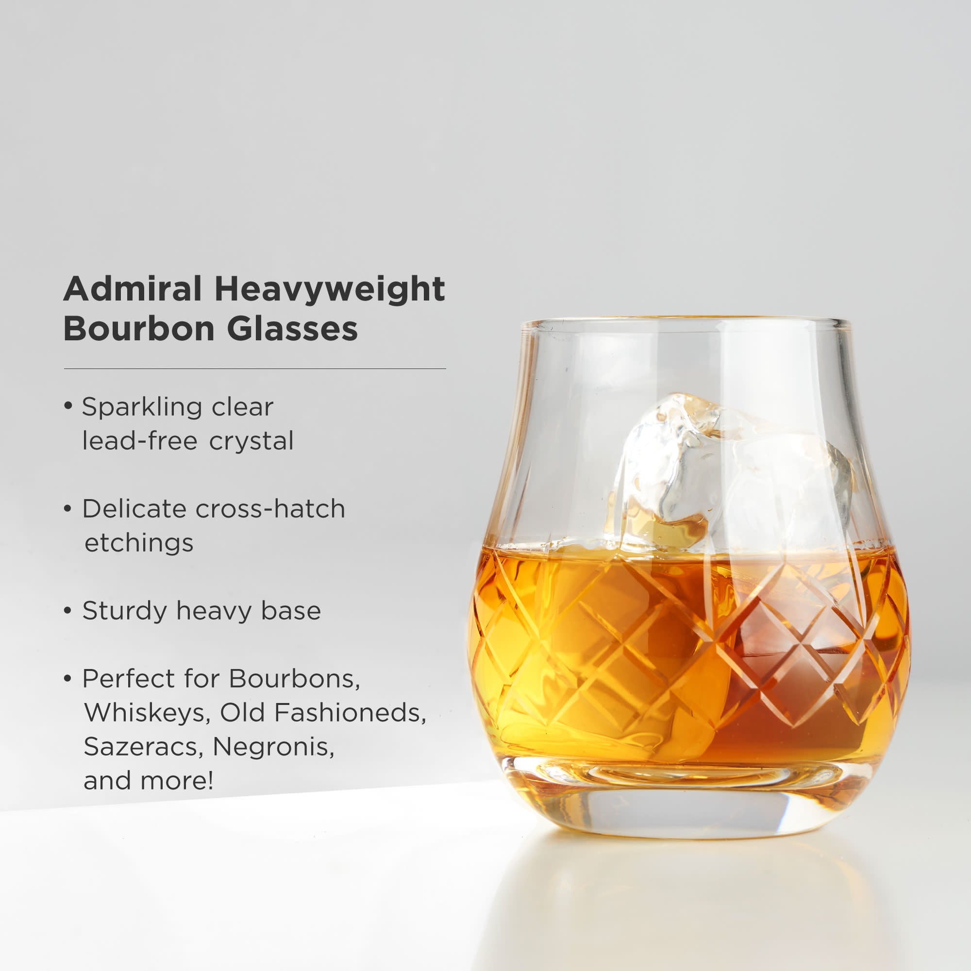 Admiral Crystal Whiskey Heavyweight Glasses, S/2