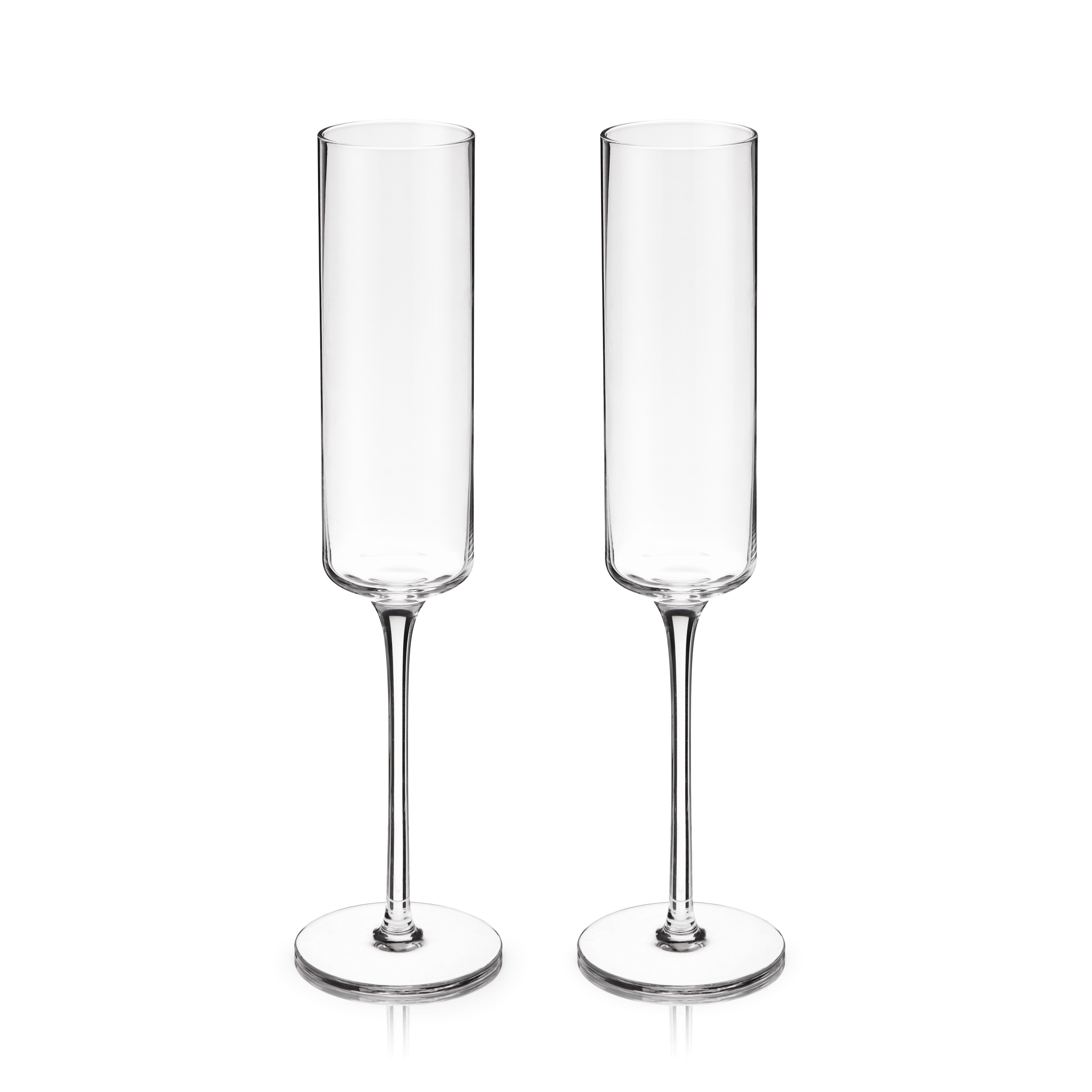 Laurel Crystal Champagne Flutes, S/2