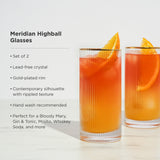 Meridian Crystal Highball Glasses, S/2