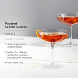 Seneca Faceted Coupe Glasses, S/2
