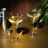 Raye Stemmed Crystal Martini Glasses, S/2