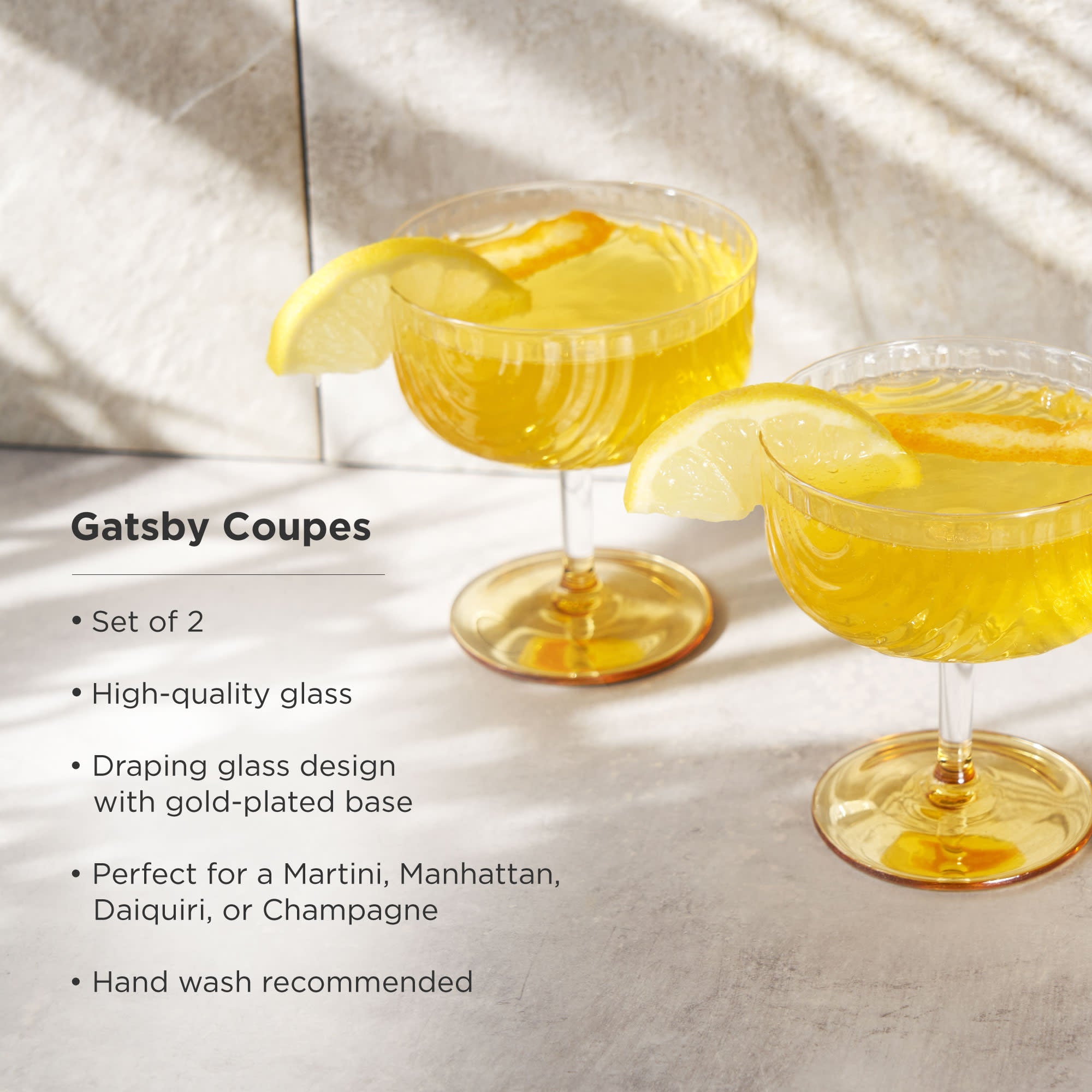 Gatsby Coupe Glasses, S/2