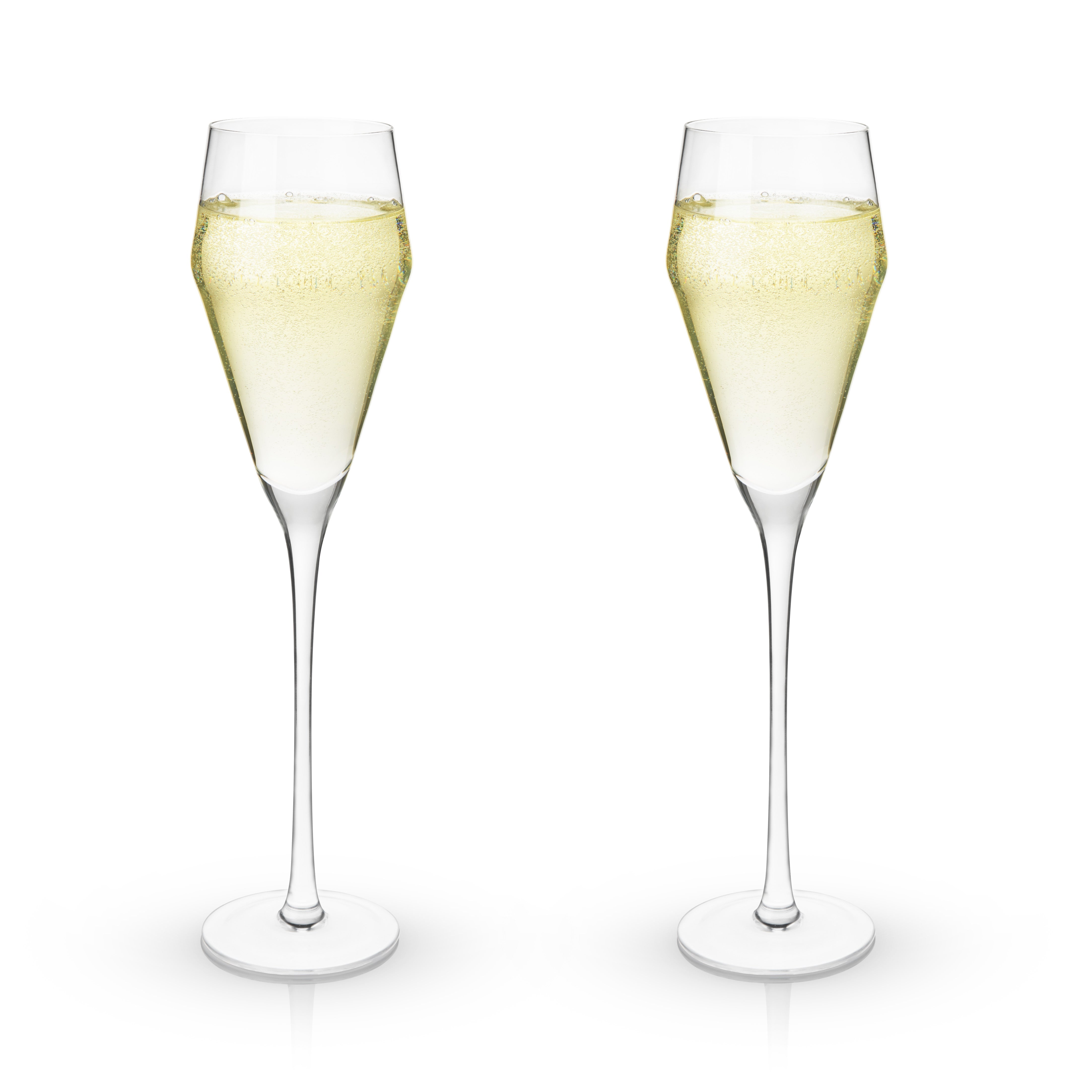 Raye Angled Crystal Prosecco Glasses, S/2